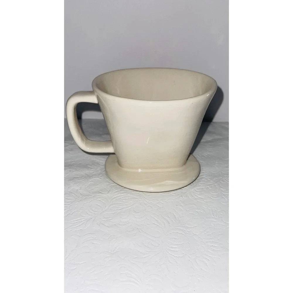 Rae Dunn Kitchen Coffee Pour Over Ceramic Dripper Cream Farmhouse Magenta
